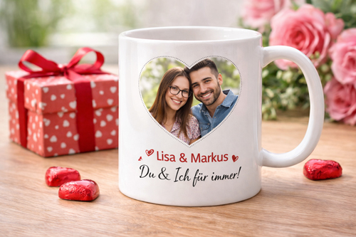 Fototasse mit Foto und individuellem Spruch