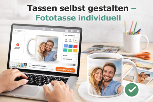 Tassen selbst gestalten – individuelle Fototasse mit eigenem Foto und Text