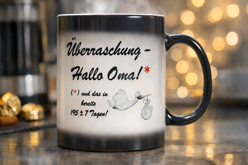 Zaubertasse als Geschenk – Farbwechsel-Tasse mit persönlicher Botschaft und Magic-Thermo-Effekt