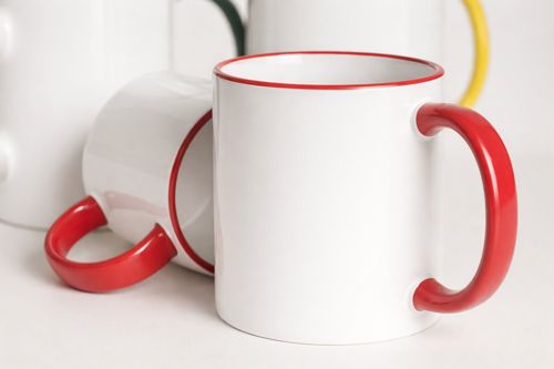 RH Tasse (Rim & Handle) – Sublimationstasse mit farbigem Rand und Henkel