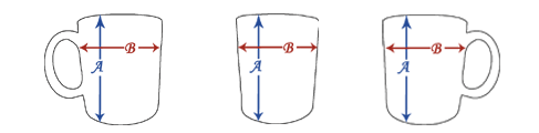 Größe der Tasse Weiss